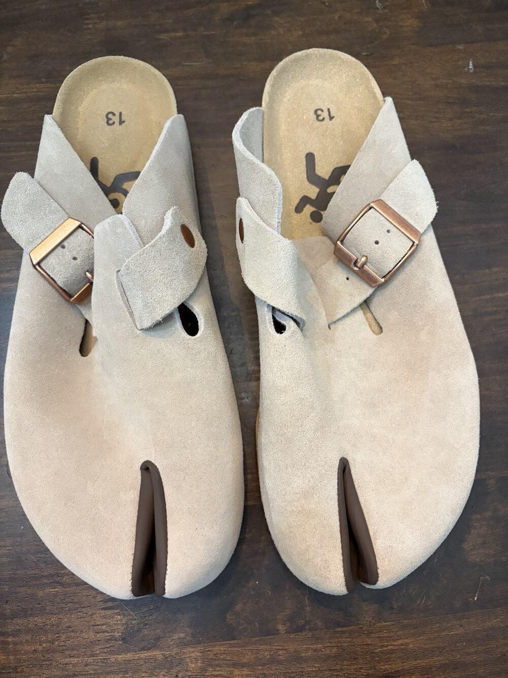 Worst Case Goated Split Toe Clogs Slide Cowhide Pattern Sandal Sz 13 New W/o Box